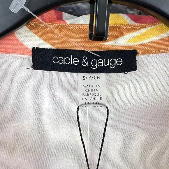 Cable and Gauge Blouse Womens Small Orange Floral Sleeveless Ruched Top V Neck - Picture 6 of 10